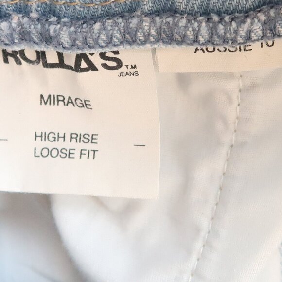 ROLLA'S Light Blue Denim Jean Organic Mirage High Rise Short Overalls Shortalls - Picture 9 of 11